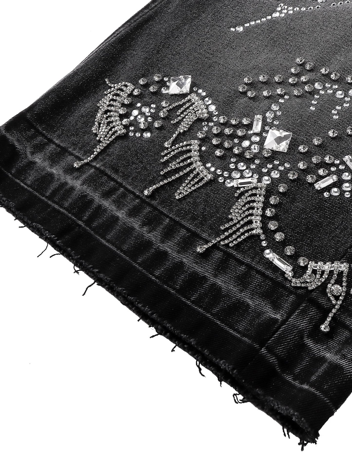 LUMINOUS DAWN RHINESTONE CROPPED JEANS