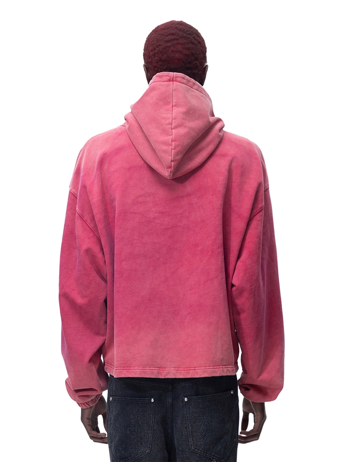 BLOOD MOON HOODIE WITH A WASHED DISTRESSED PATTERN HOODIE