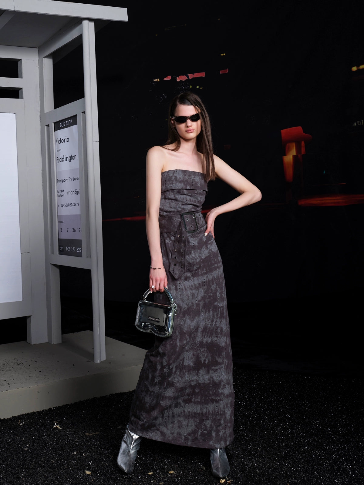 TIE-DYE TUBE DRESS WITH BELT