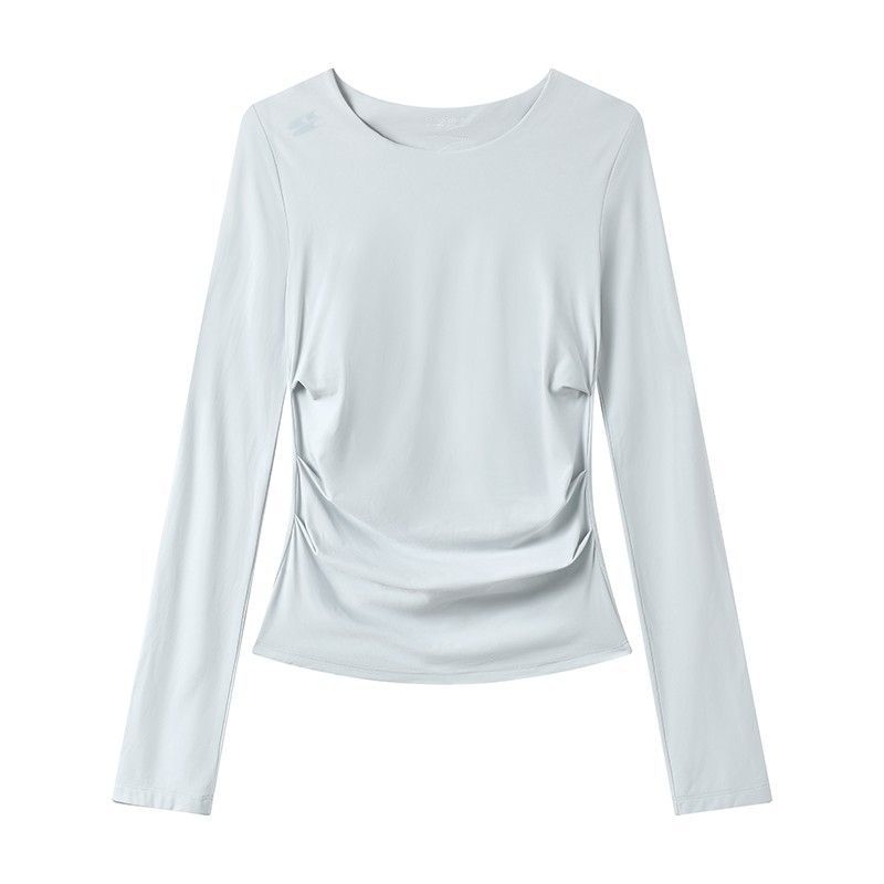 SIDE PINCHED DRAPED LONG SLEEVE TEE
