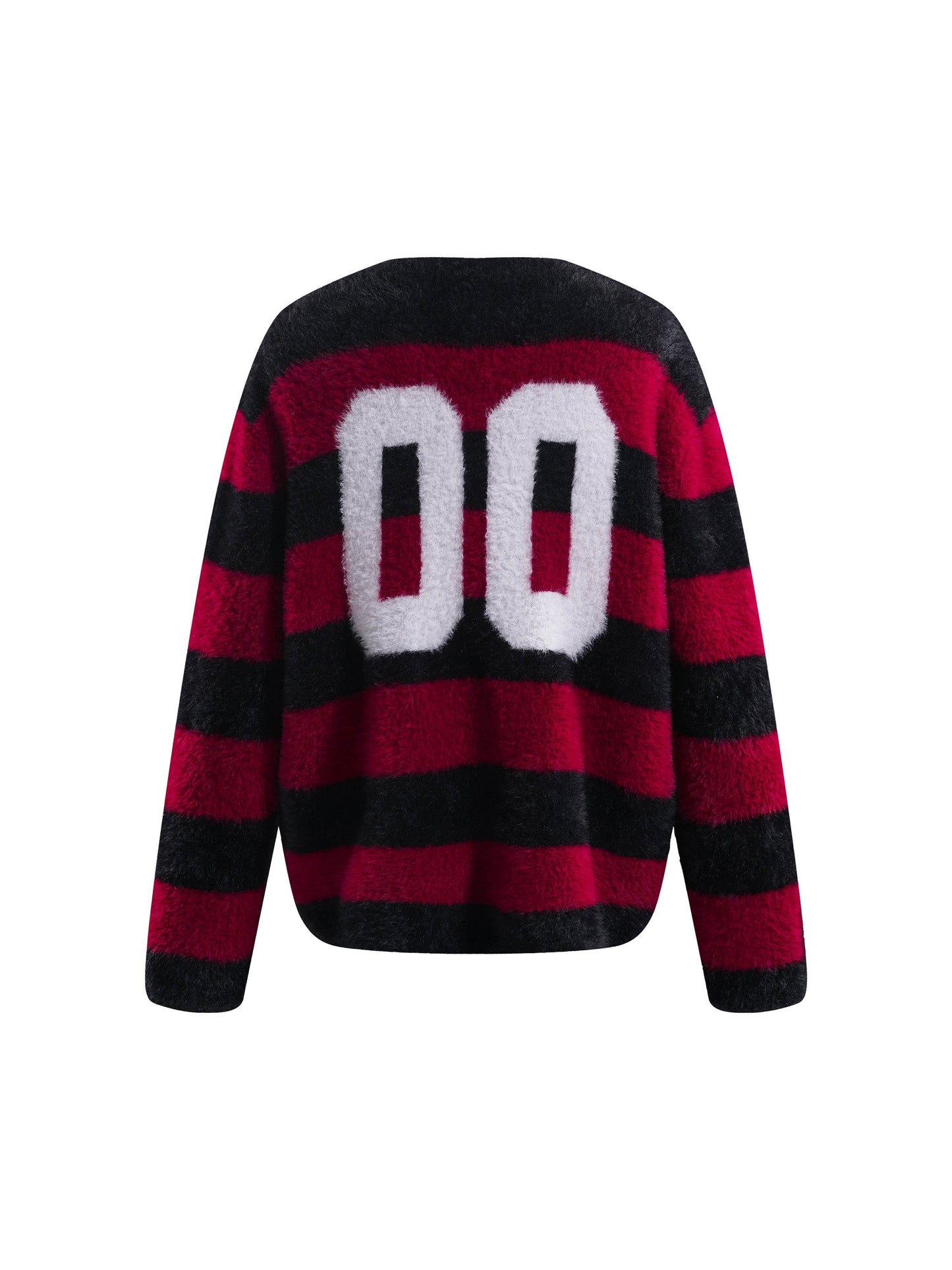 PRINCE OF DARKNESS FAUX FUR STRIPED SWEATER