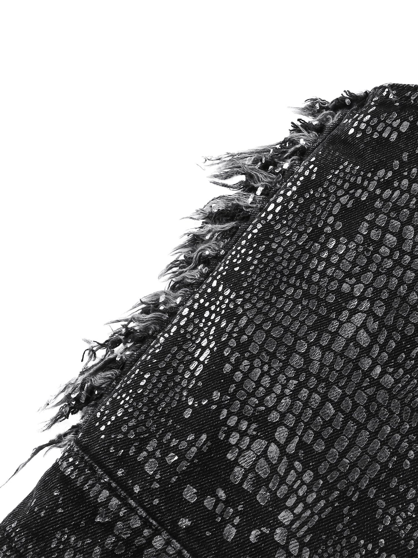 LUMINOUS DAWN FRINGED DENIM HOODEDVEST