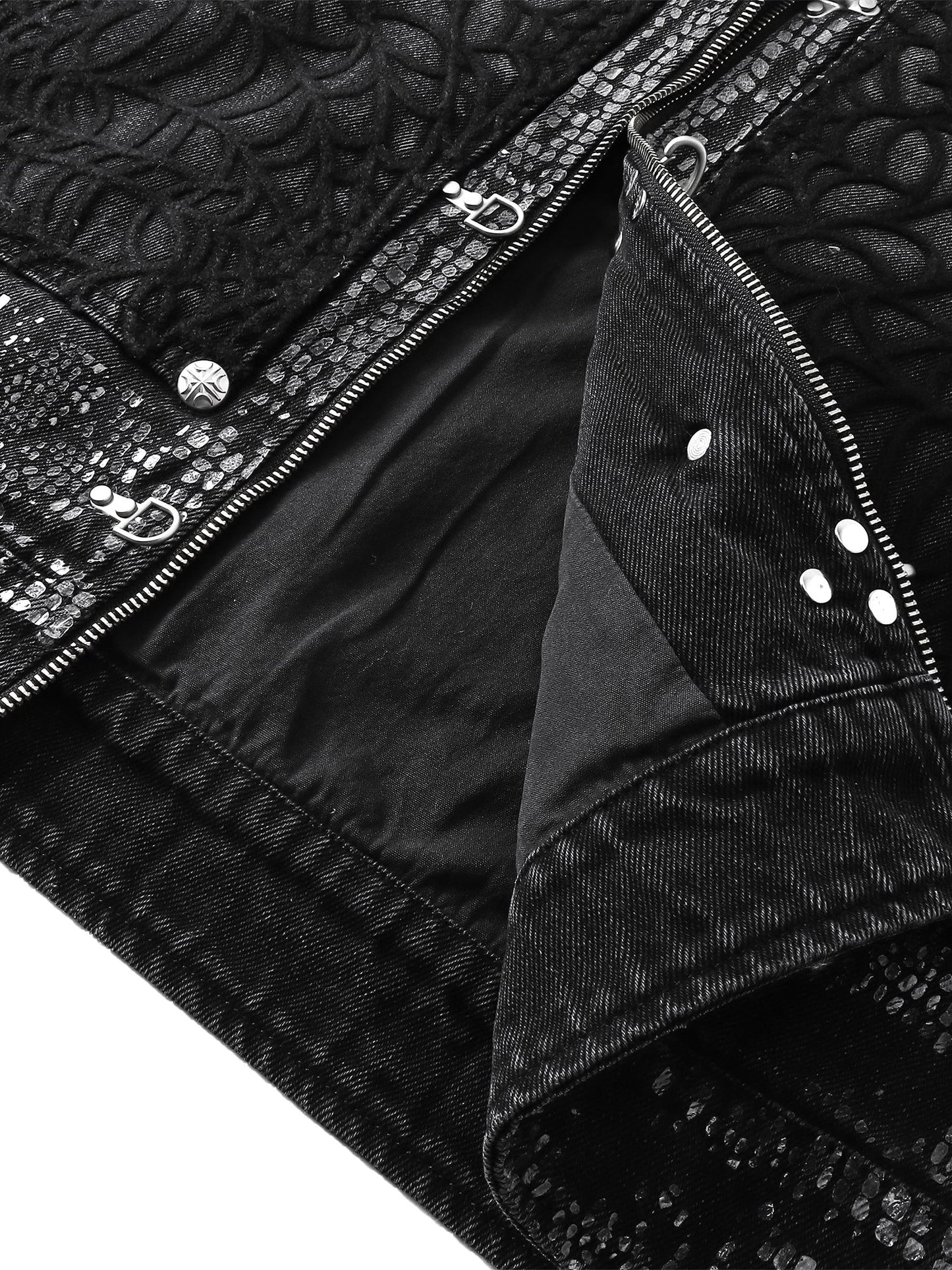 LUMINOUS DAWN FRINGED DENIM HOODEDVEST