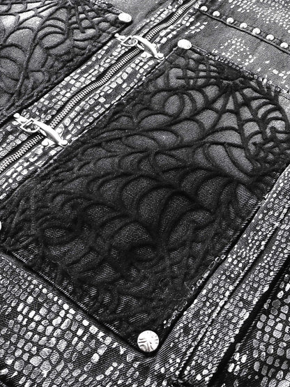 LUMINOUS DAWN FRINGED DENIM HOODEDVEST