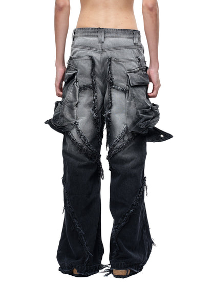 LUMINOUS DAWN SCULPTED BAT FLARE JEANS