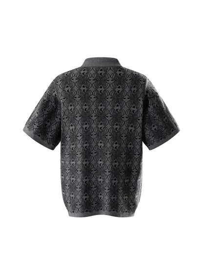 LUMINOUS DAWN BAT PATTERN POLO TEE