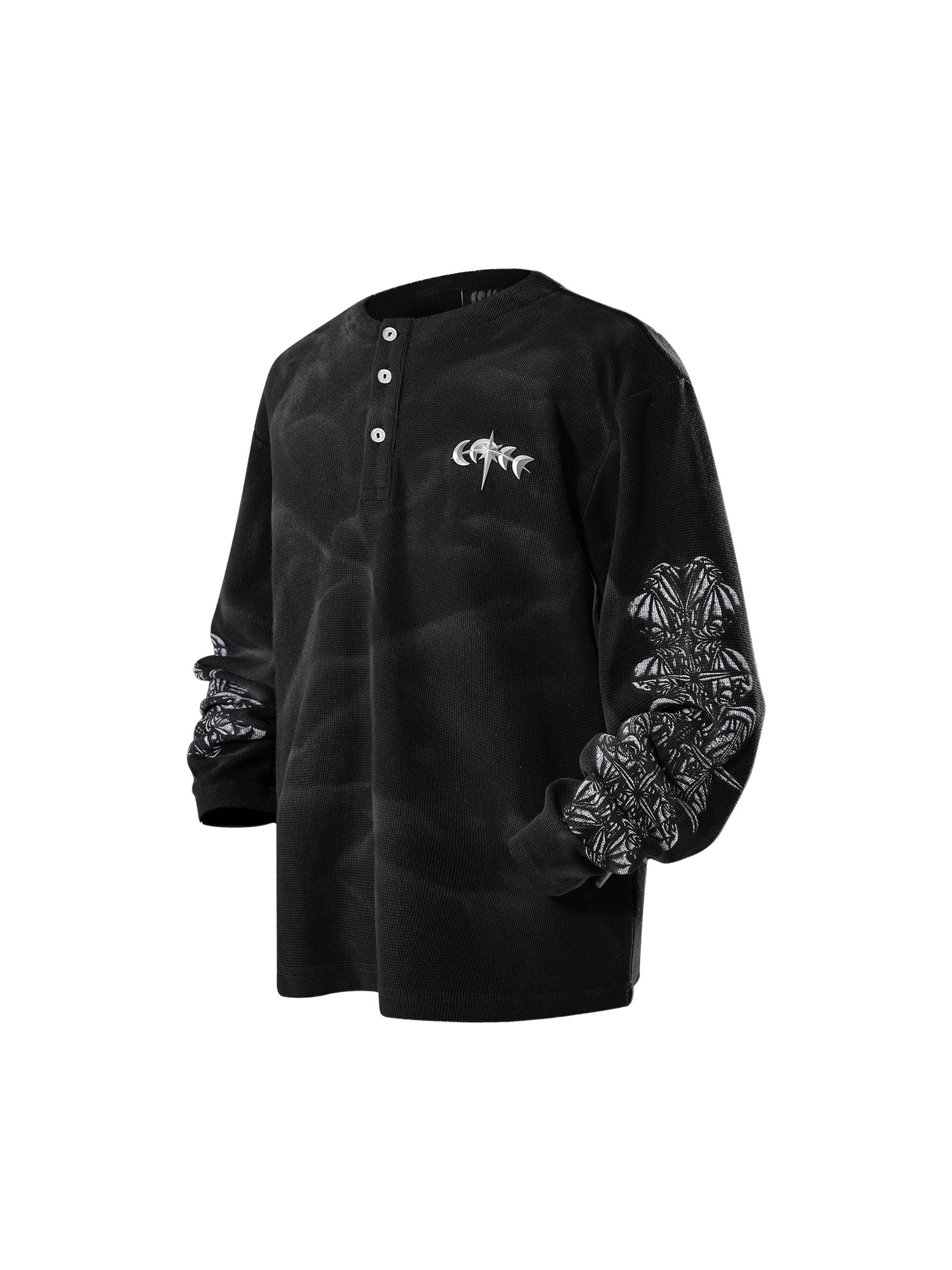 LUMINOUS DAWN WAFFLE-KNIT L-S TEE