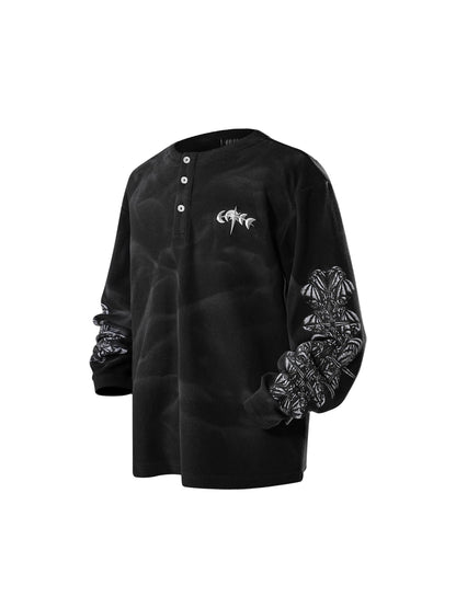 LUMINOUS DAWN WAFFLE-KNIT L-S TEE