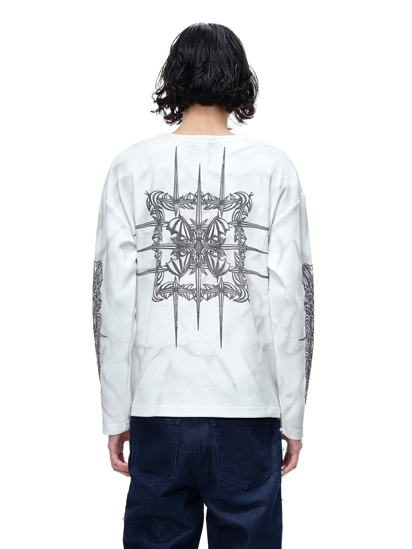 LUMINOUS DAWN WAFFLE-KNIT L-S TEE