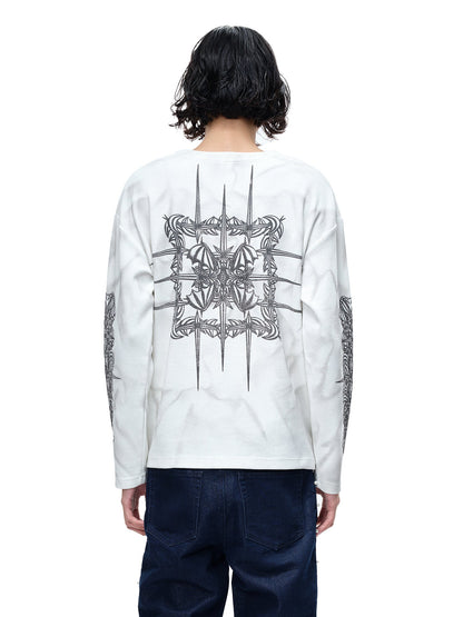 LUMINOUS DAWN WAFFLE-KNIT L-S TEE