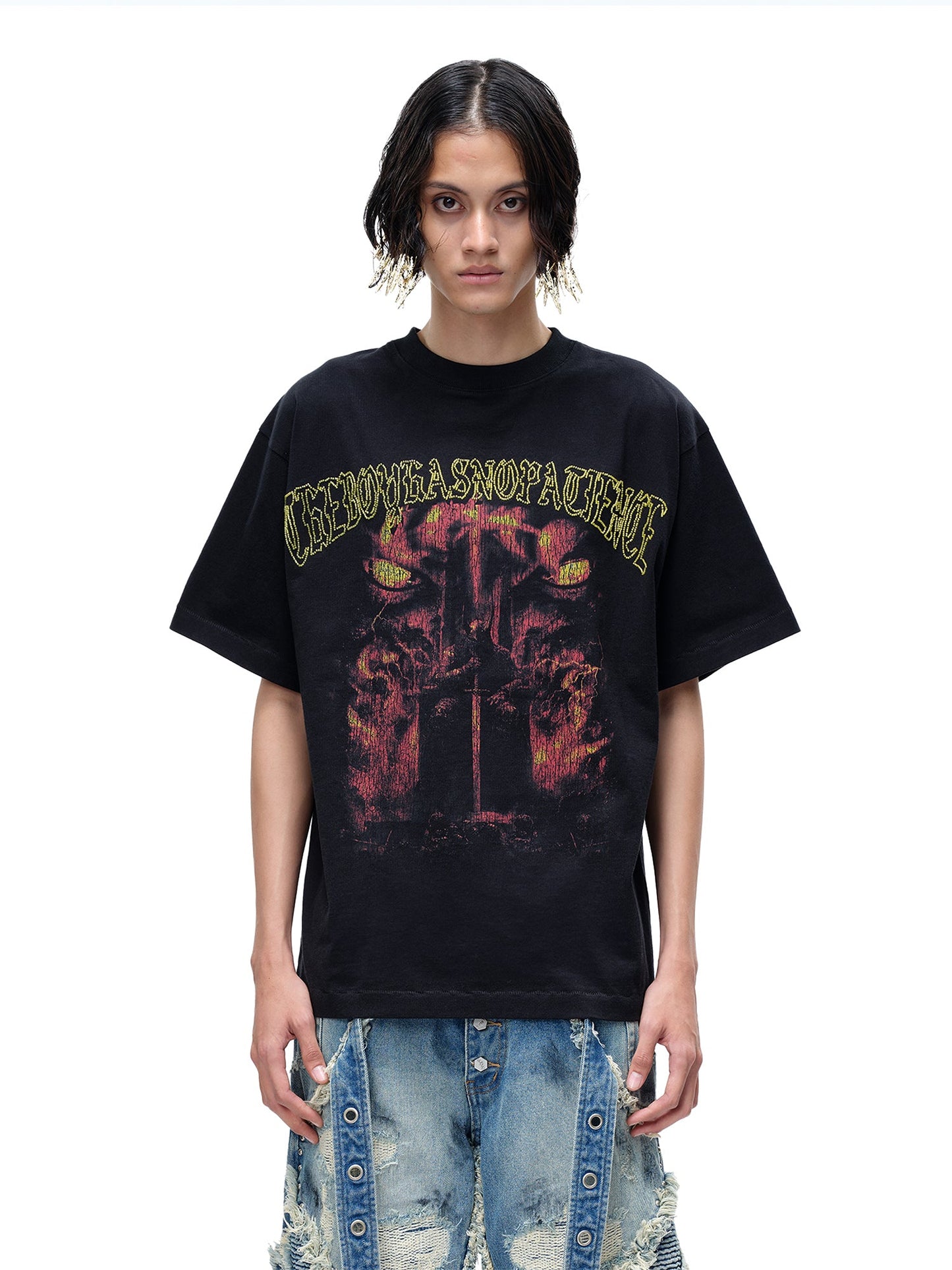 LUMINOUS DAWN DISTRESSED PATTERN S/S TEE