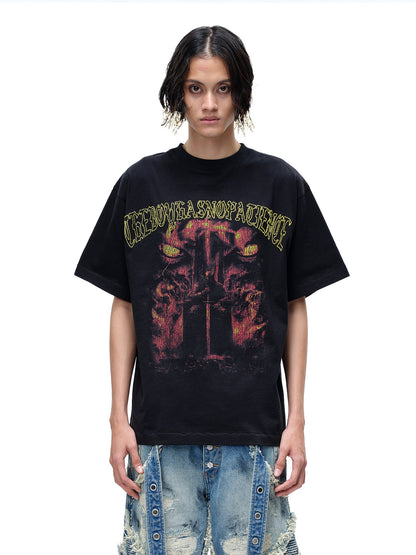 LUMINOUS DAWN DISTRESSED PATTERN S/S TEE