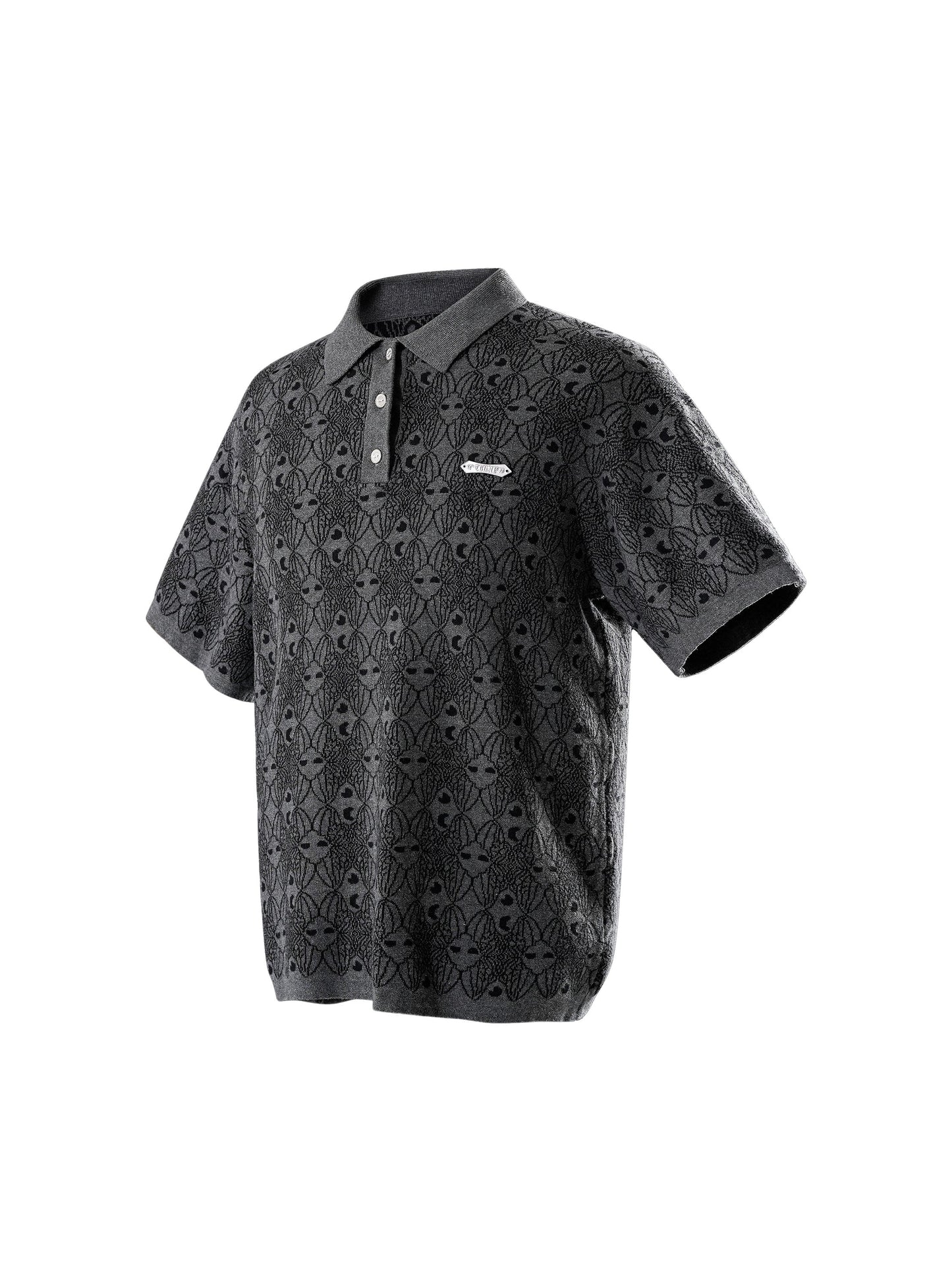 LUMINOUS DAWN BAT PATTERN POLO TEE