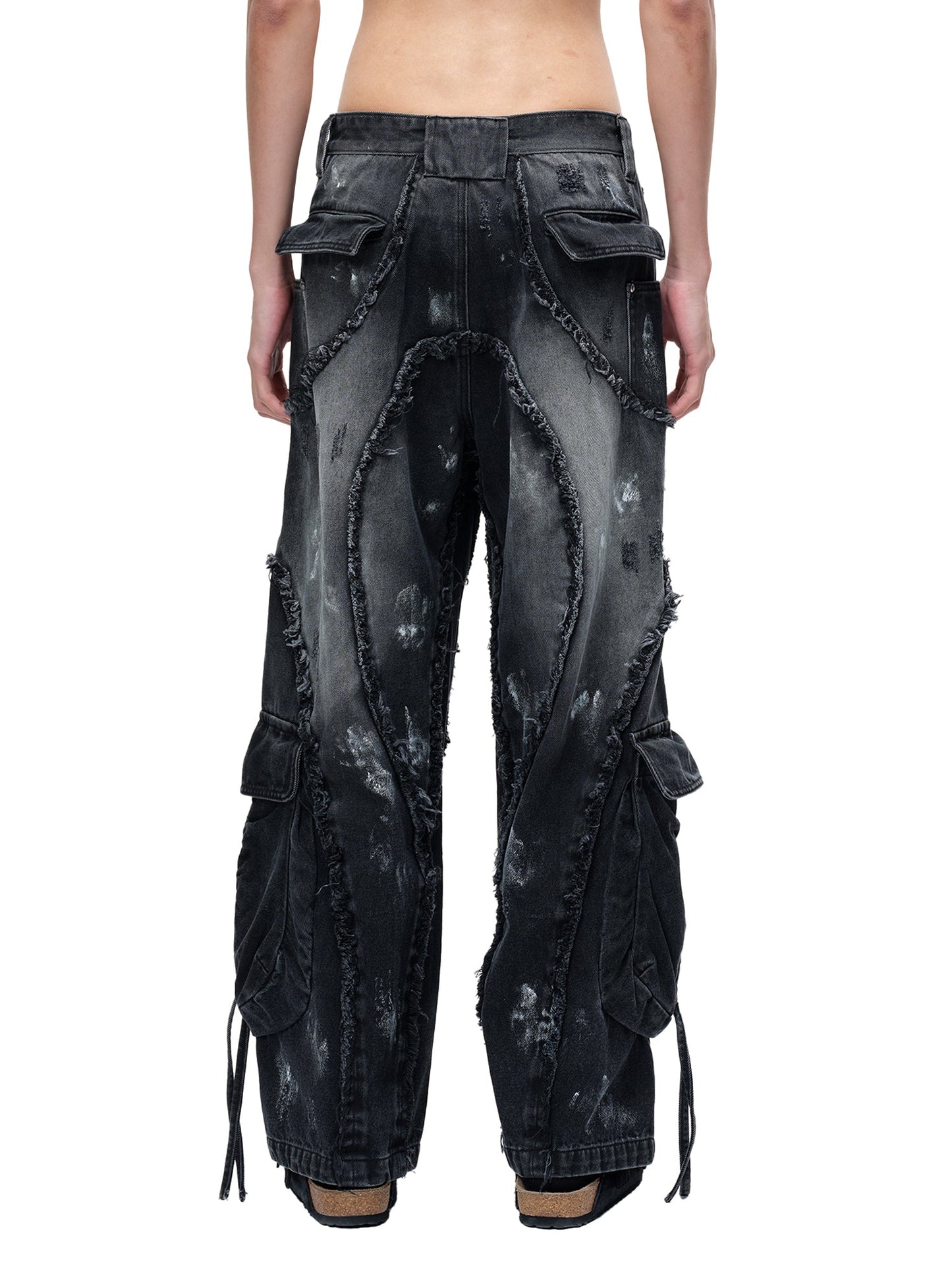 LUMINOUS DAWN RIVET RIBBON BAGGY JEANS