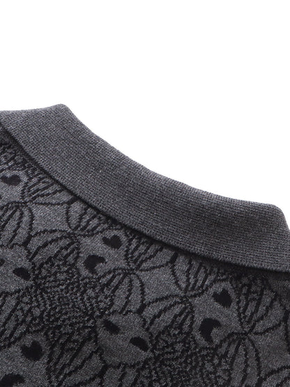 LUMINOUS DAWN BAT PATTERN POLO TEE