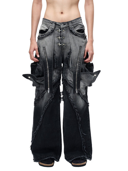 LUMINOUS DAWN SCULPTED BAT FLARE JEANS