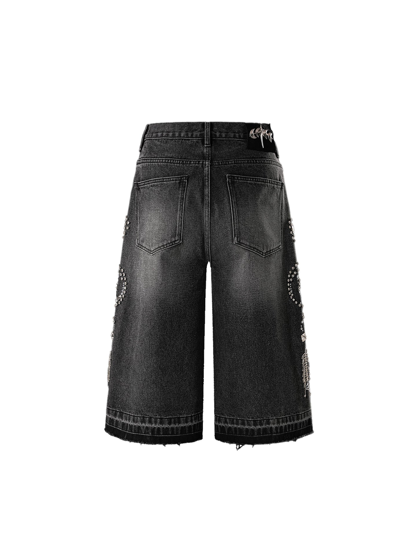 LUMINOUS DAWN RHINESTONE CROPPED JEANS