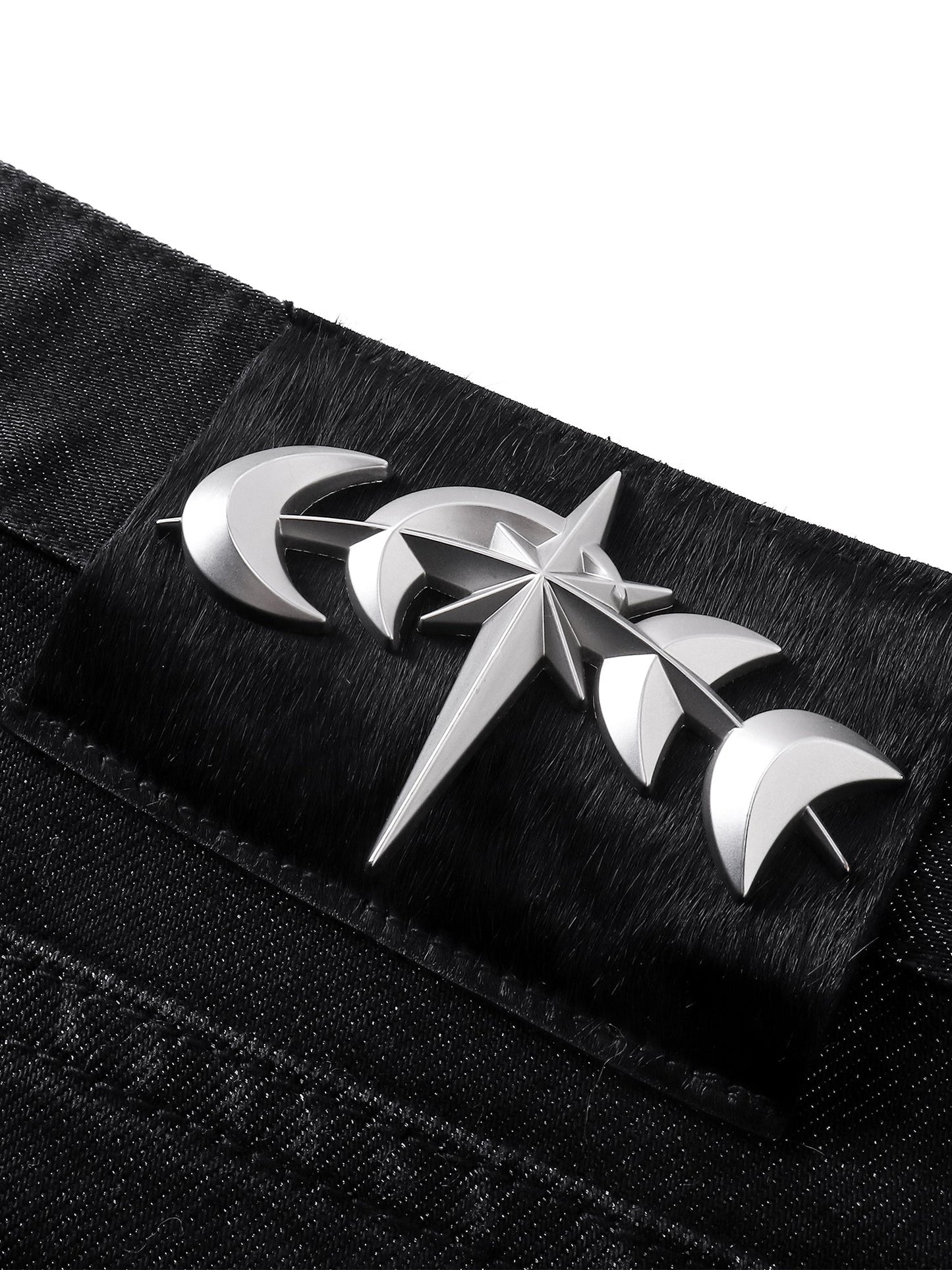 LUMINOUS DAWN ASTRAL METAL LOGO SILKY FLARE JEANS