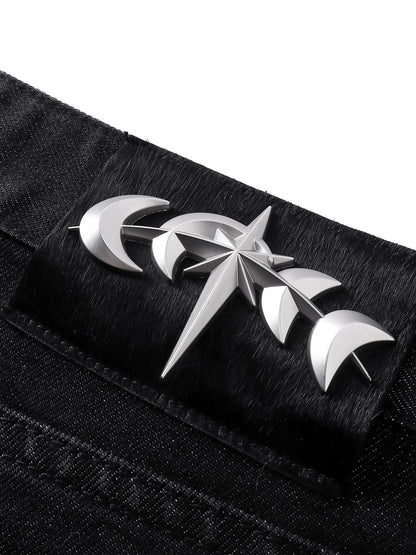 LUMINOUS DAWN ASTRAL METAL LOGO SILKY FLARE JEANS