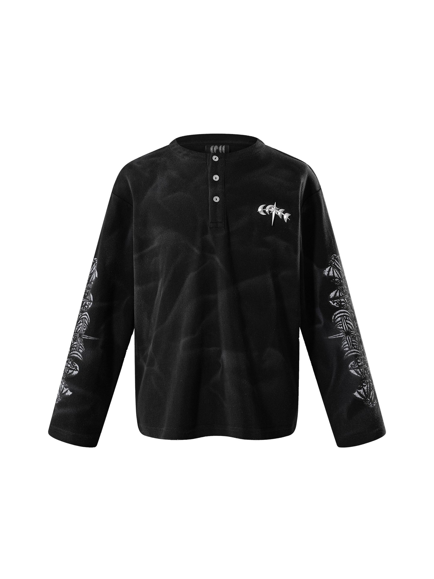 LUMINOUS DAWN WAFFLE-KNIT L-S TEE