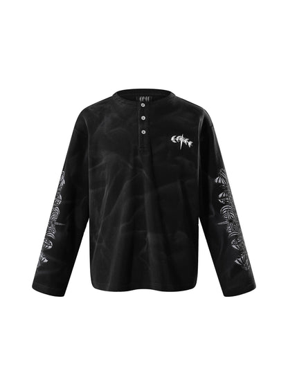 LUMINOUS DAWN WAFFLE-KNIT L-S TEE