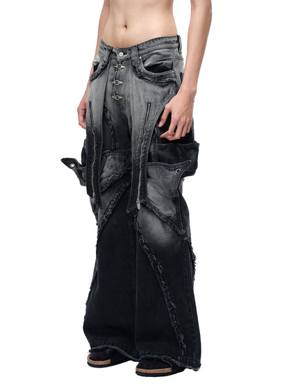 LUMINOUS DAWN SCULPTED BAT FLARE JEANS