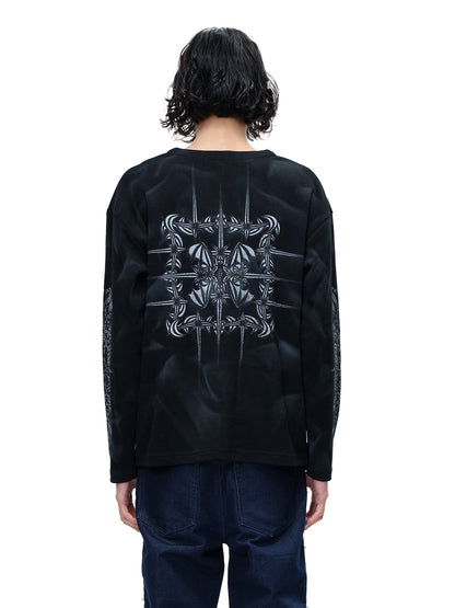 LUMINOUS DAWN WAFFLE-KNIT L-S TEE