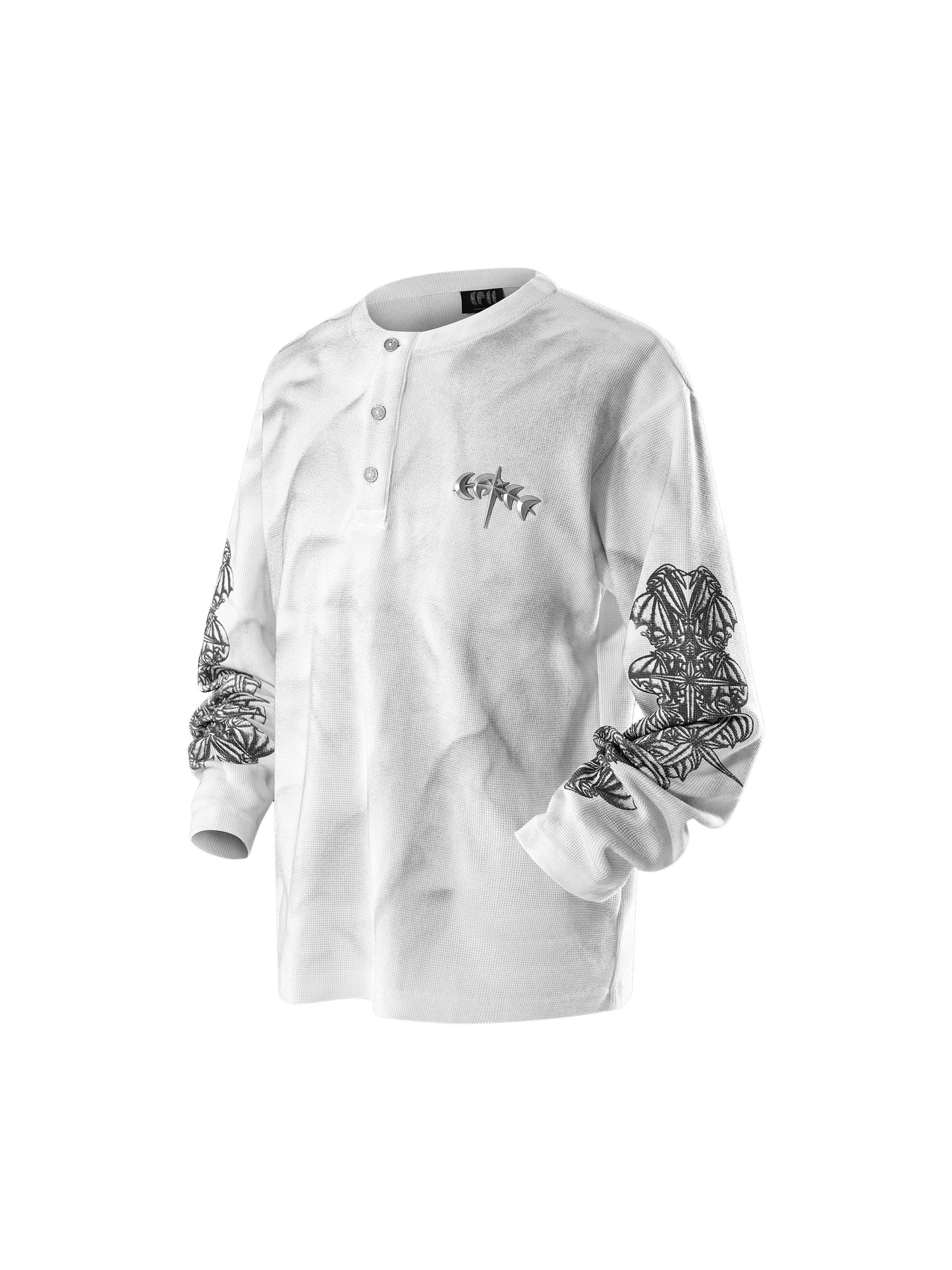 LUMINOUS DAWN WAFFLE-KNIT L-S TEE