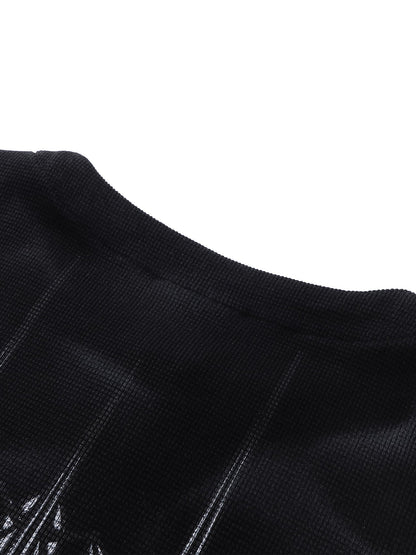 LUMINOUS DAWN WAFFLE-KNIT L-S TEE