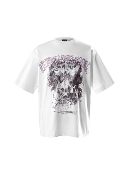 LUMINOUS DAWN DISTRESSED PATTERN S/S TEE