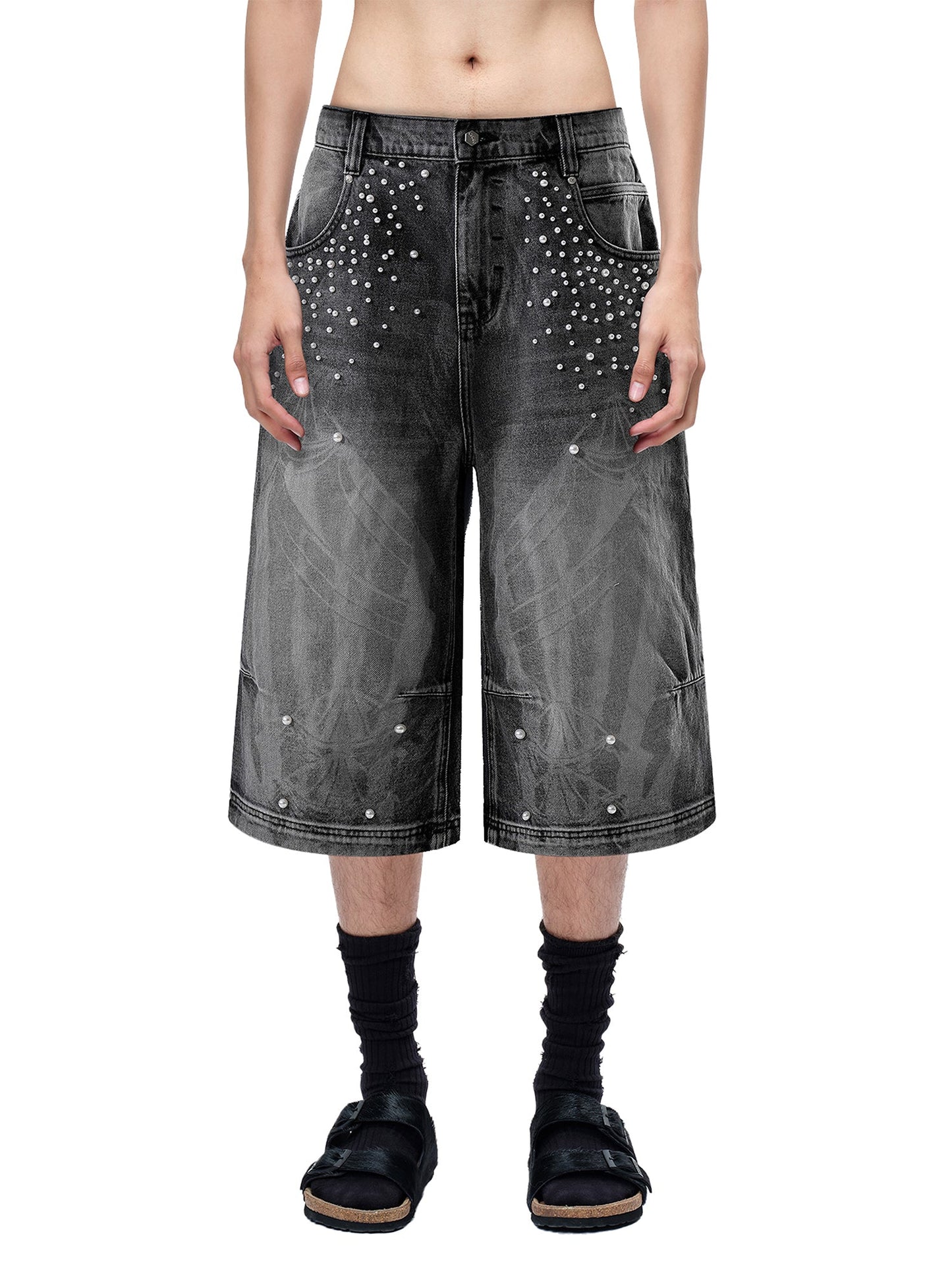  LUMINOUS DAWN KNIGHT PEARL ARMOR CROPPED JEANS