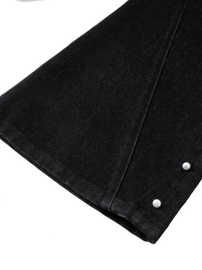 LUMINOUS DAWN ASTRAL METAL LOGO SILKY FLARE JEANS