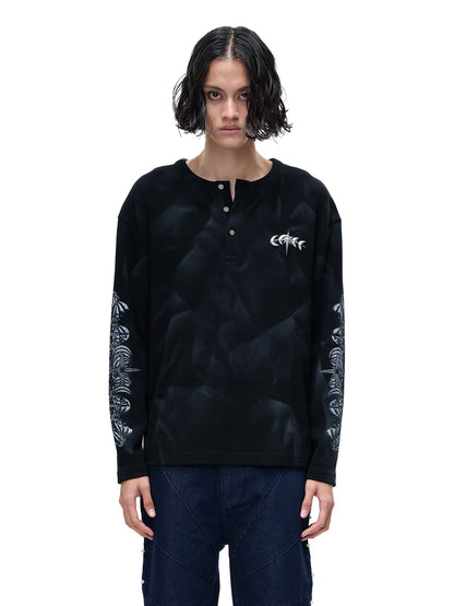 LUMINOUS DAWN WAFFLE-KNIT L-S TEE