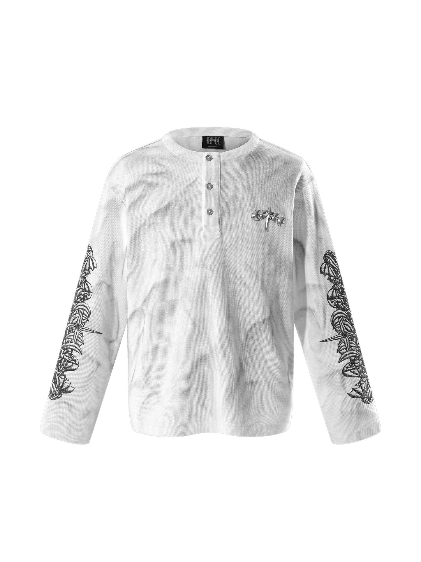 LUMINOUS DAWN WAFFLE-KNIT L-S TEE