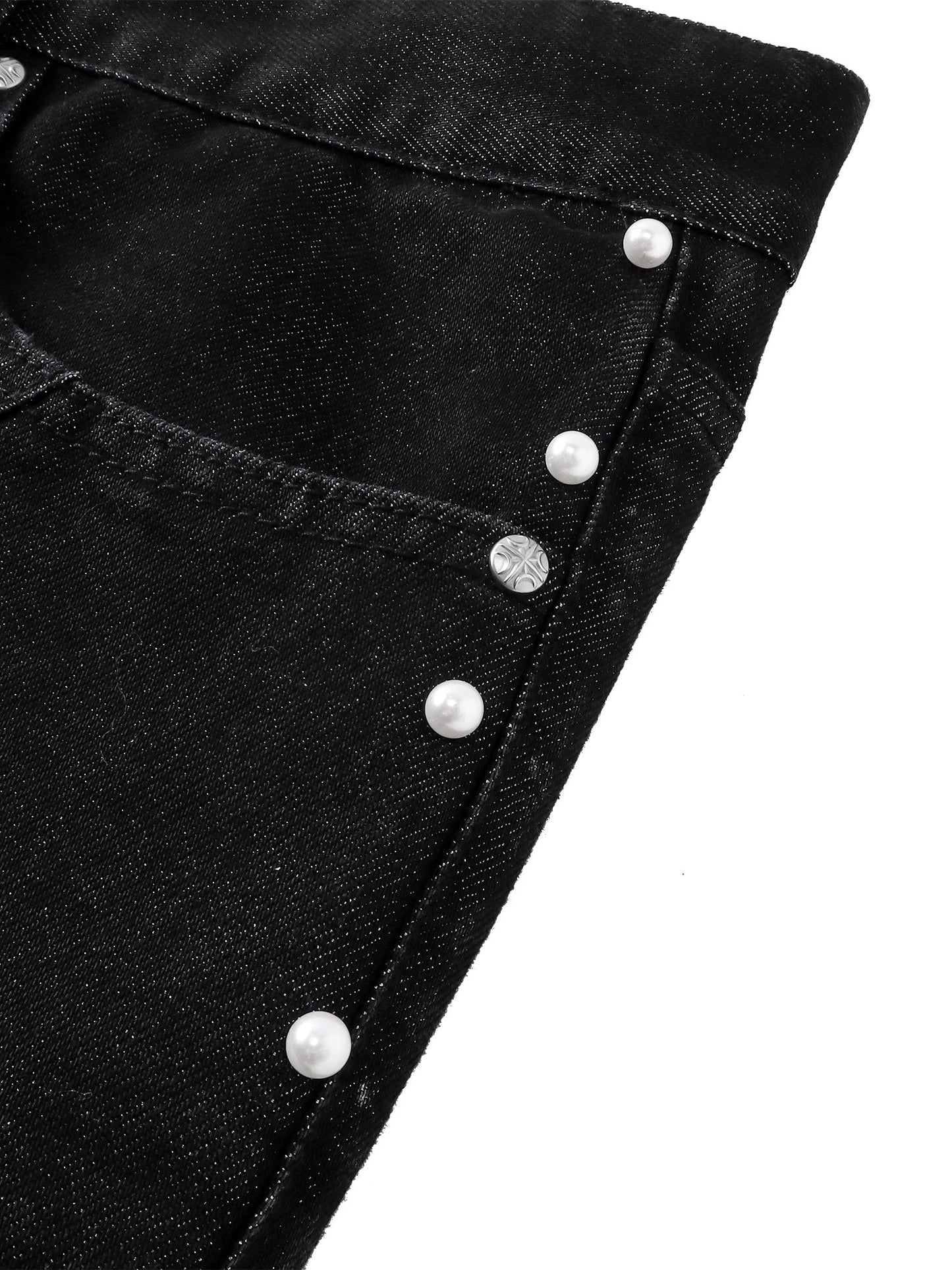 LUMINOUS DAWN ASTRAL METAL LOGO SILKY FLARE JEANS