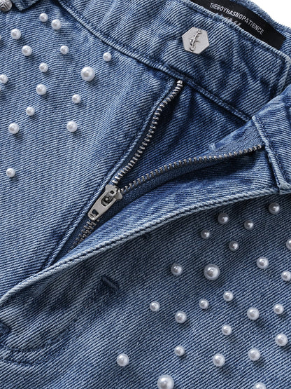  LUMINOUS DAWN KNIGHT PEARL ARMOR CROPPED JEANS