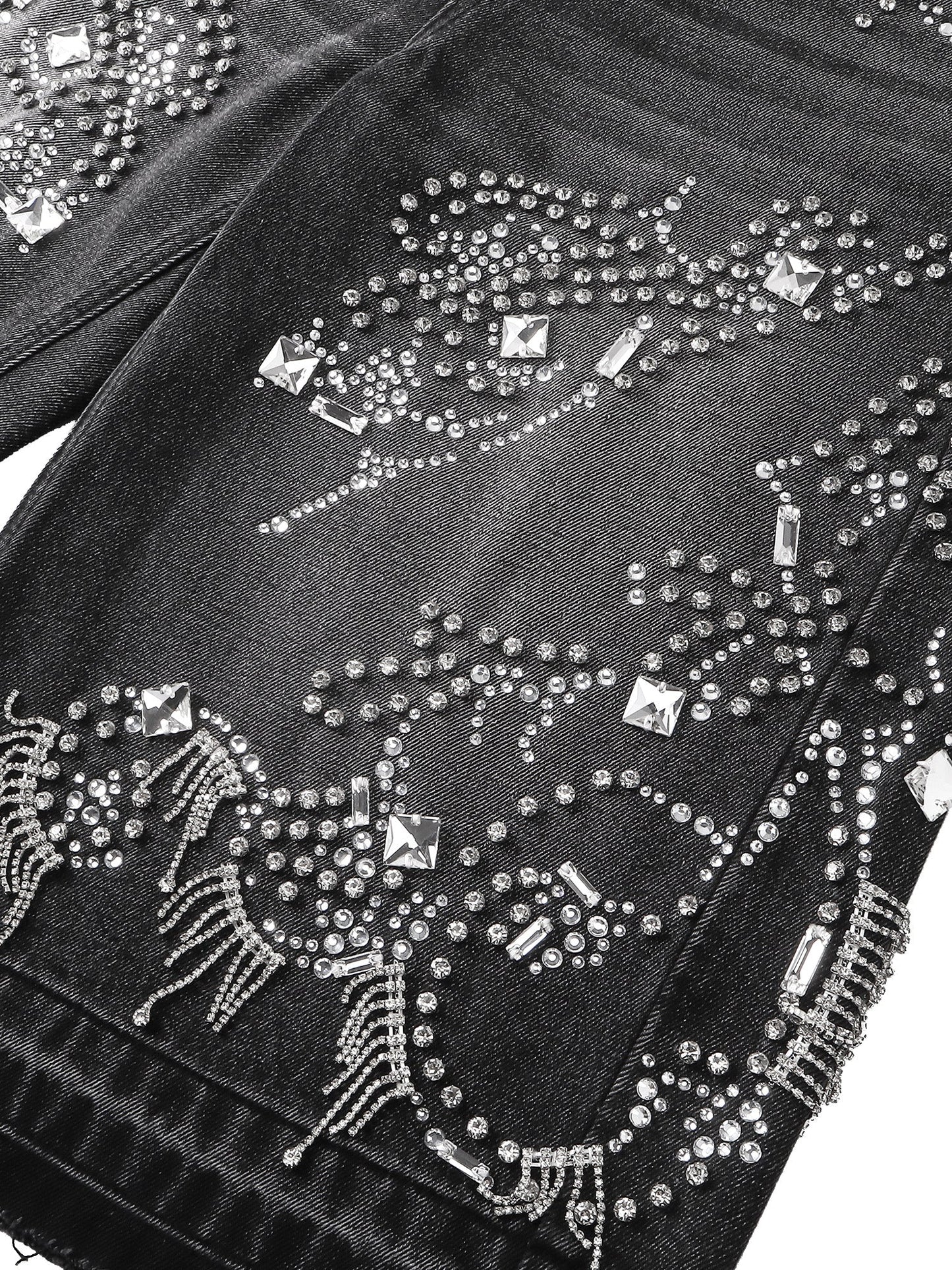 LUMINOUS DAWN RHINESTONE CROPPED JEANS