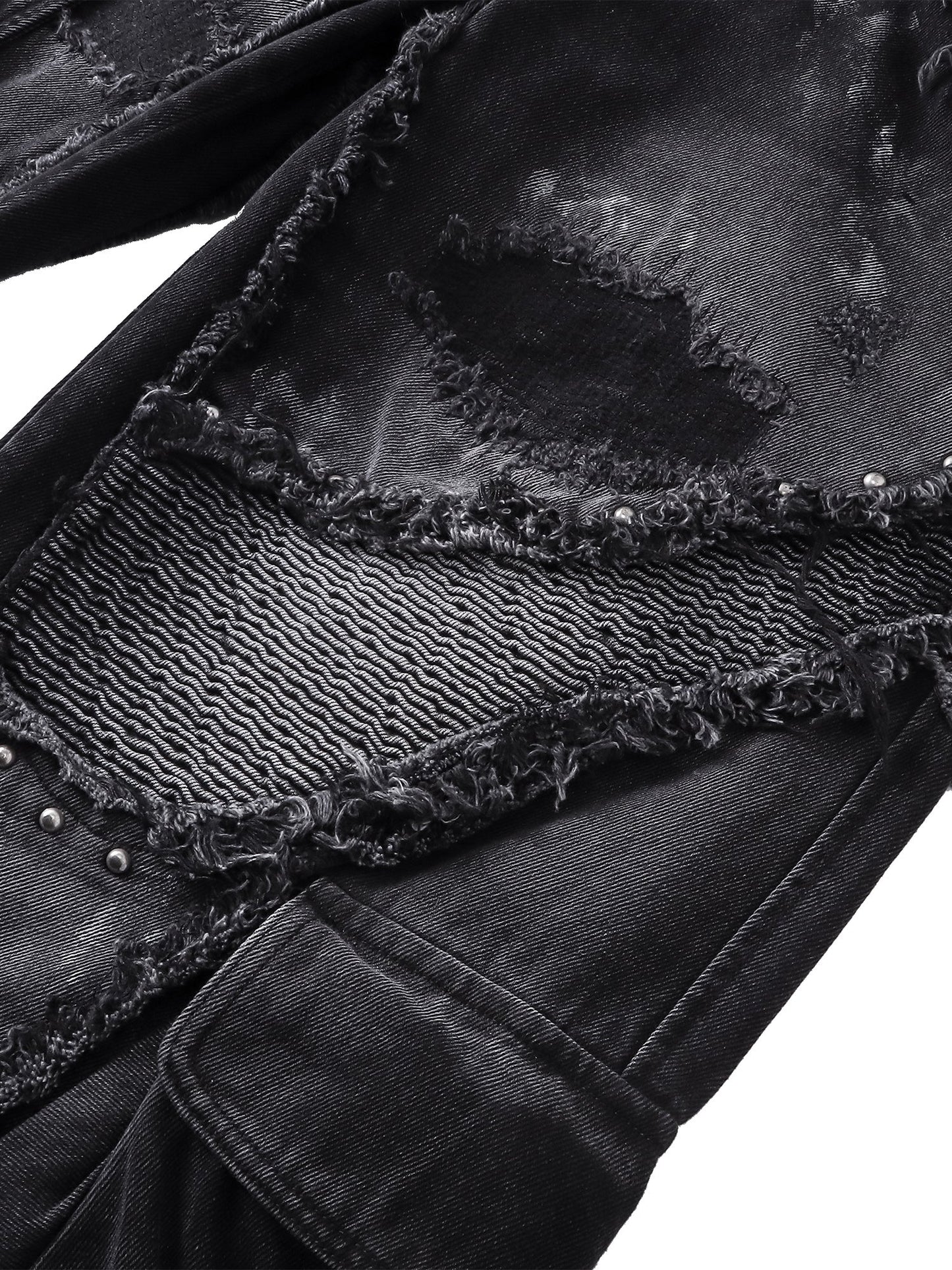 LUMINOUS DAWN RIVET RIBBON BAGGY JEANS