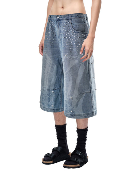  LUMINOUS DAWN KNIGHT PEARL ARMOR CROPPED JEANS