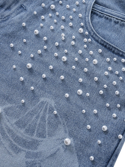  LUMINOUS DAWN KNIGHT PEARL ARMOR CROPPED JEANS