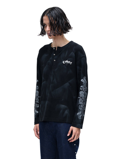 LUMINOUS DAWN WAFFLE-KNIT L-S TEE