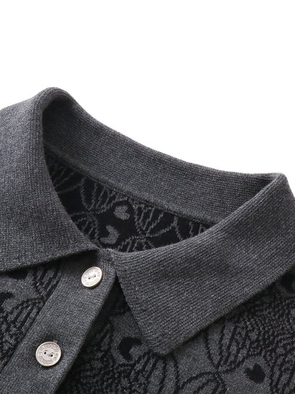 LUMINOUS DAWN BAT PATTERN POLO TEE