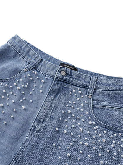  LUMINOUS DAWN KNIGHT PEARL ARMOR CROPPED JEANS