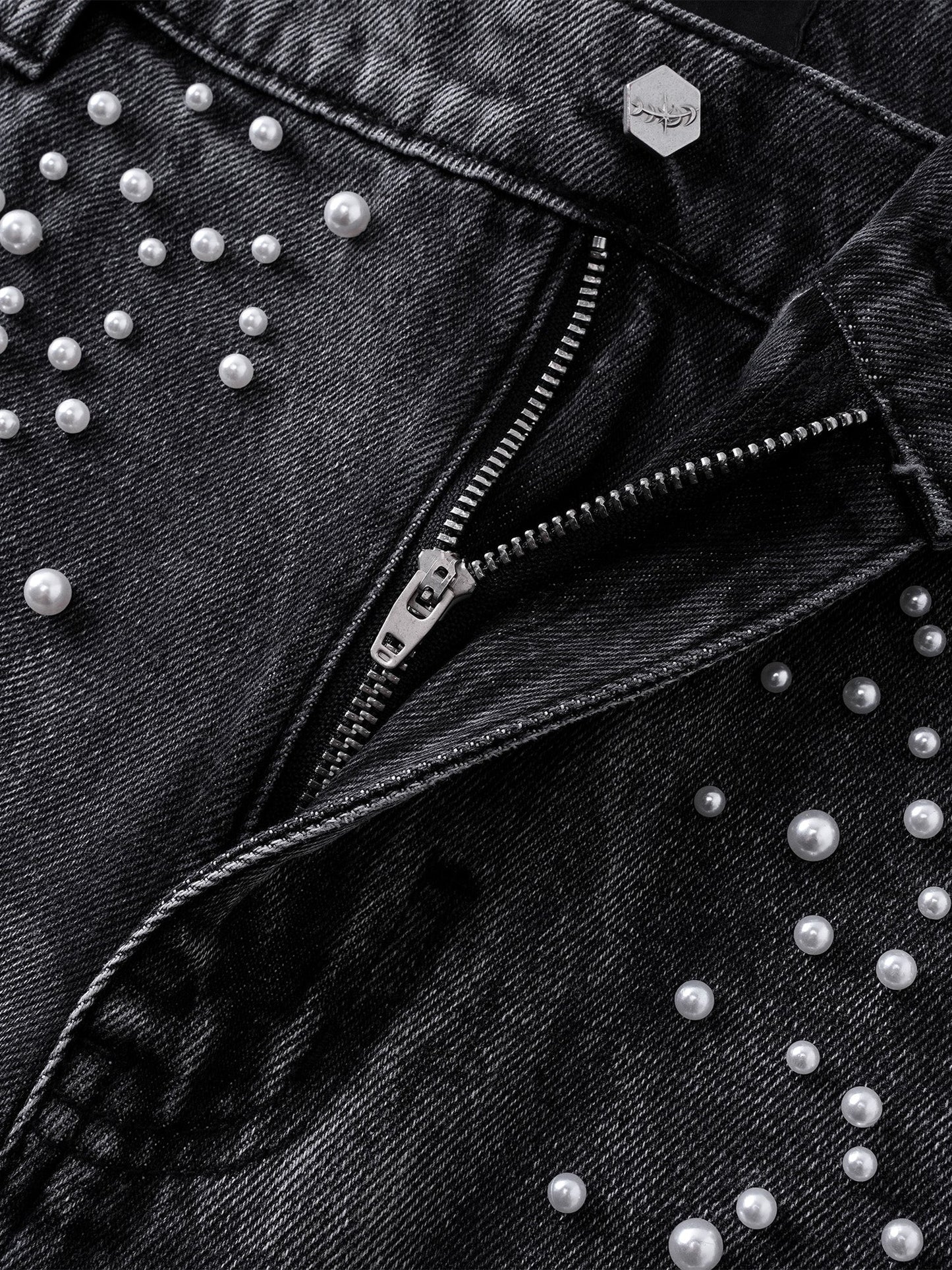  LUMINOUS DAWN KNIGHT PEARL ARMOR CROPPED JEANS