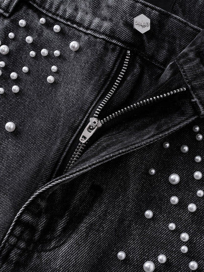  LUMINOUS DAWN KNIGHT PEARL ARMOR CROPPED JEANS