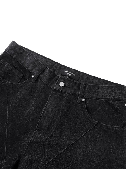 LUMINOUS DAWN ASTRAL METAL LOGO SILKY FLARE JEANS