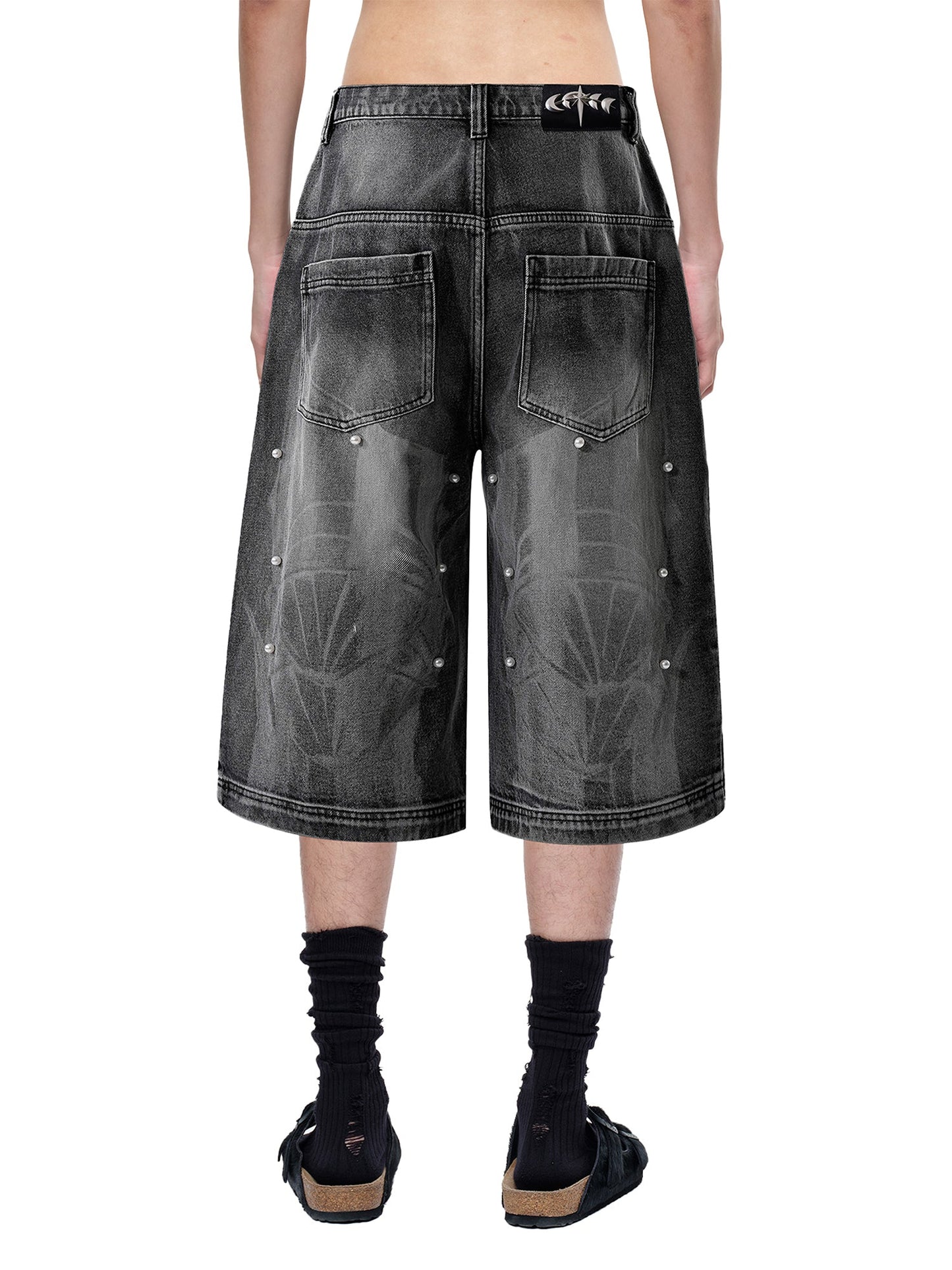  LUMINOUS DAWN KNIGHT PEARL ARMOR CROPPED JEANS