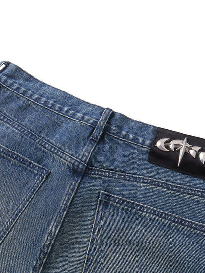 LUMINOUS DAWN RHINESTONE CROPPED JEANS