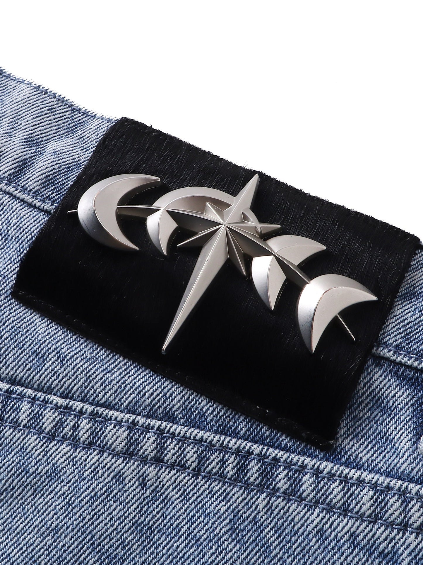 LUMINOUS DAWN RHINESTONE COBWEB  CROPPED JEANS