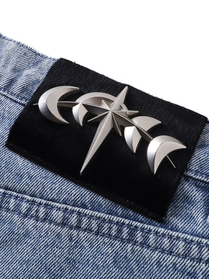 LUMINOUS DAWN RHINESTONE COBWEB  CROPPED JEANS